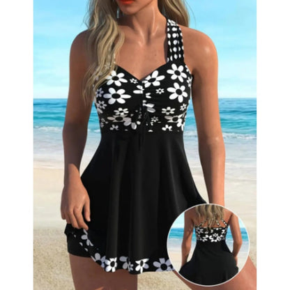 🏝️S-4XL👙 Női virágos egyrészes fürdőruha 🌊 (rövidnadrággal)