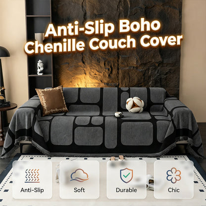 Csúszásgátló boho stílusú szenill kanapéhuzat