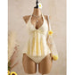 🩱Női peplumos nyakpántos tankini szett