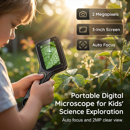 👀🔬 Zsebre Tehető Kézi Digitális Mikroszkóp – 500X-os Nagyítás, HD Kijelző Gyerekeknek és Felnőtteknek 🎁✨