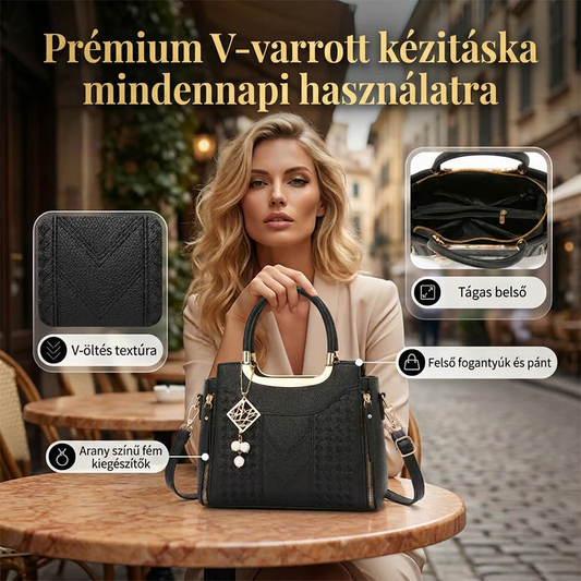 👜 Prémium bőr, elegáns női kézitáska levehető vállpánttal