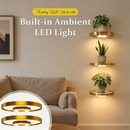 💡 1+1 INGYEN✨Függesztett fali polc beépített hangulatvilágító LED-del