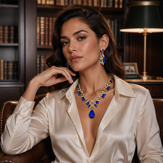 📢📢50% KORTING !! ⏰Fonkelende Traandruppel Hanger Ketting en Oorbellen Set
