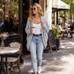 Casual Gebreid Vest met Open Voorzijde en Relaxte Pasvorm