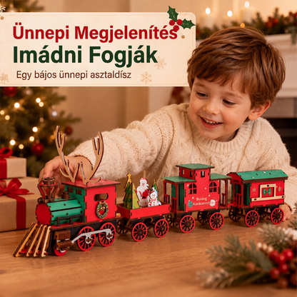 3D-s fa karácsonyi vonat kirakós játék 🚂