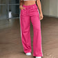 Sportieve High-Waist Broek met Wijde Pijpen