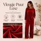 Tweedelige velours set met wijde broek voor dames