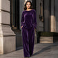 Tweedelige velours set met wijde broek voor dames