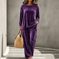 Tweedelige velours set met wijde broek voor dames