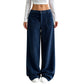 High-Waist Corduroy Cargobroek met Wijde Pijpen