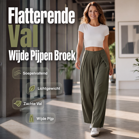 ✨ Dames Geplooide Wijde Pijpen Broe
