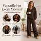 Tweedelige loungeset met V-hals en wijde broek