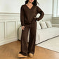 Tweedelige loungeset met V-hals en wijde broek