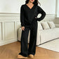 Tweedelige loungeset met V-hals en wijde broek