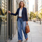 Vintage damesjeans met hoge taille en wijde pijpen
