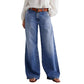 Vintage damesjeans met hoge taille en wijde pijpen