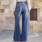 Vintage damesjeans met hoge taille en wijde pijpen