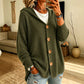 Gebreid Vest met Capuchon en Knoopsluiting