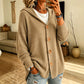Gebreid Vest met Capuchon en Knoopsluiting