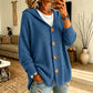 Gebreid Vest met Capuchon en Knoopsluiting