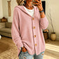 Gebreid Vest met Capuchon en Knoopsluiting