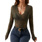 ✨ Nieuwe Elegantie ✨ Dames V-Hals Kanten Bloementop 👚 Verfijnde Look, Vrouwelijke Uitstraling & Comfortabele Pasvorm