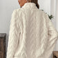 Zachte Fleece Trui met Kabelstructuur en Kwartrits