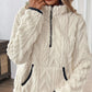 Zachte Fleece Trui met Kabelstructuur en Kwartrits