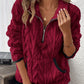Zachte Fleece Trui met Kabelstructuur en Kwartrits
