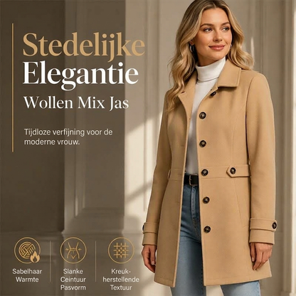 Tijdloze Damesmantel in Camel