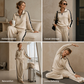 Geribde Lounge Set met Halve Rits