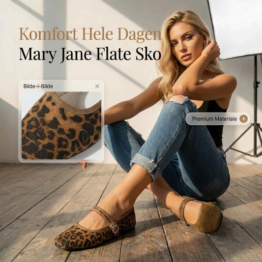 Luipaard Mary Jane Ballerina's met Gesp
