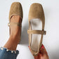 Luipaard Mary Jane Ballerina's met Gesp