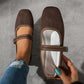Luipaard Mary Jane Ballerina's met Gesp