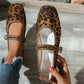 Luipaard Mary Jane Ballerina's met Gesp