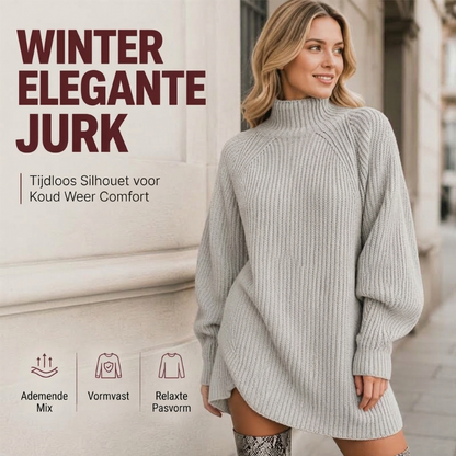 Elegante Gebreide Jurk met Col