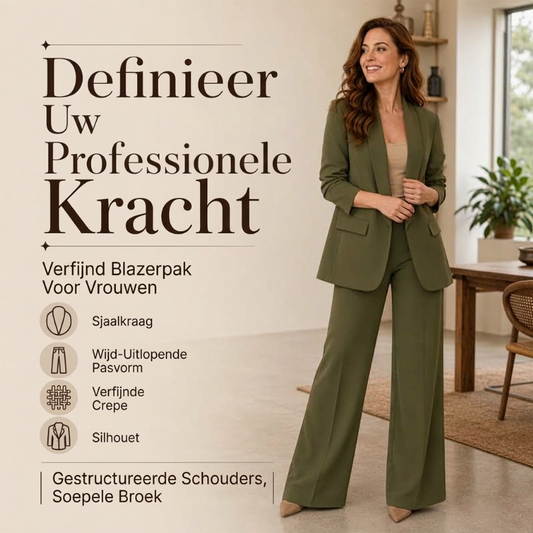 Elegante Blazerset met Wijde Pijpen