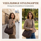 Zachte Geruite Schoudertas met Geplooid Design