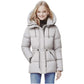 Gewatteerde Winterjas met Capuchon en Verstelbare Taille