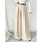 Elegante High-Waist Pantalon met Wijde Pijpen en Plooien
