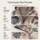 Lange Jas met Bloemenprint, Capuchon en Ritssluiting