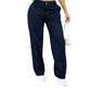 Elegante High-Waist Broek met Rechte Wijde Pijpen