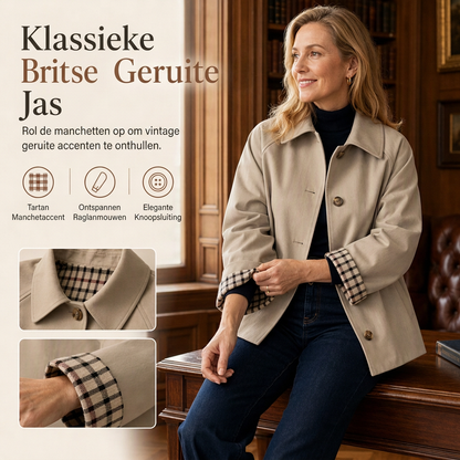 Klassieke Jas met Geruite Manchetten