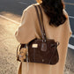 Vintage Schoudertas met Dubbele Handgrepen