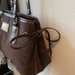 Vintage Schoudertas met Dubbele Handgrepen