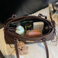 Vintage Schoudertas met Dubbele Handgrepen