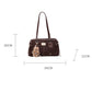 Vintage Schoudertas met Dubbele Handgrepen