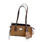 Vintage Schoudertas met Dubbele Handgrepen