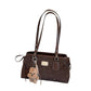Vintage Schoudertas met Dubbele Handgrepen