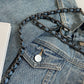 Denim Schoudertas met Kettingriem